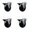 Service Caster 4'' Hard Rubber Wheel Swivel Bolt Hole Caster Set with Posi Lock Brakes, 4PK SCC-BH20S414-HRS-PLB-4 - alternate 1